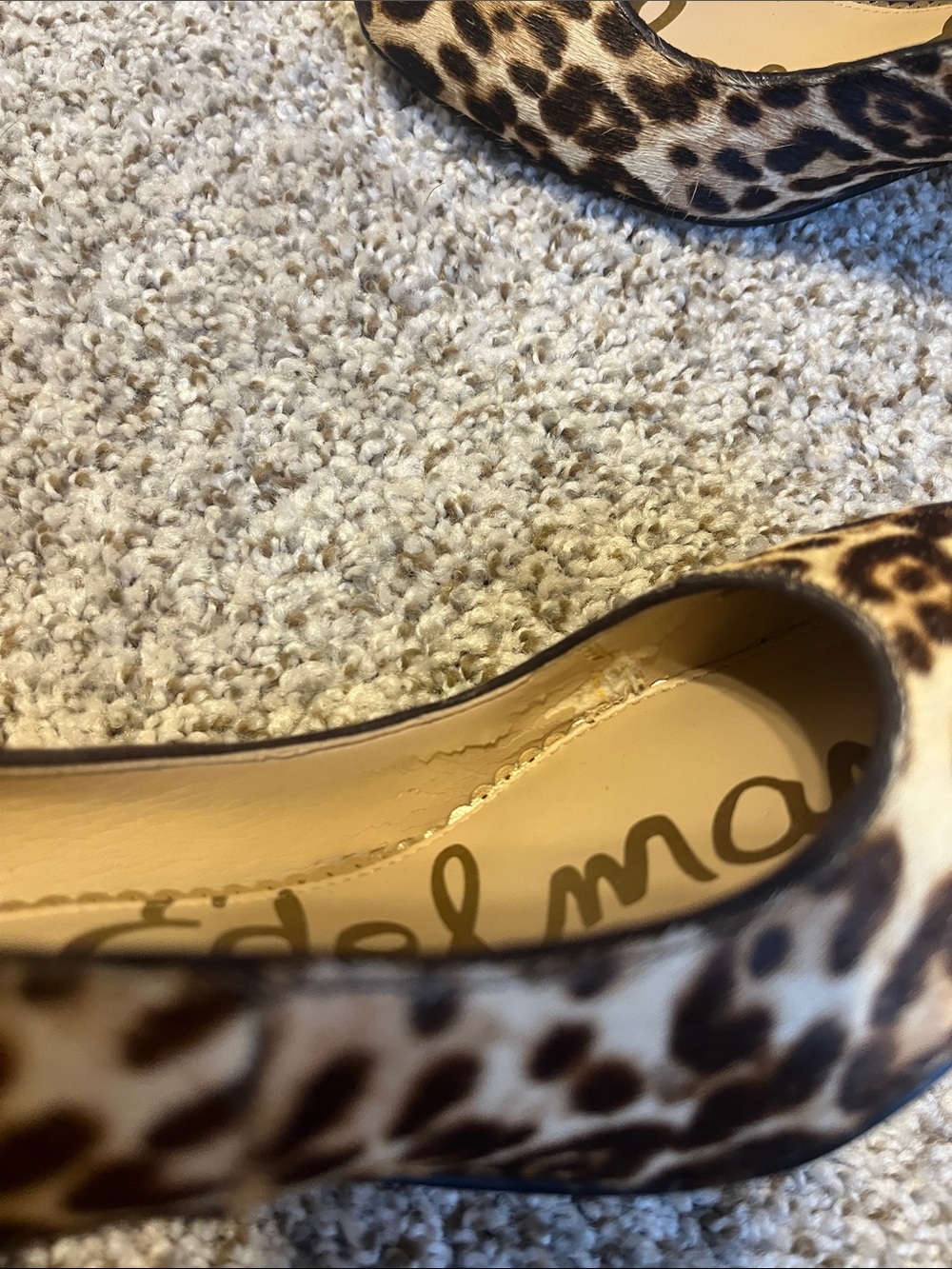 Sam Edelman “JUNIE” Leopard-Print Block Heel Pumps - Tan/Black - Picture 4 of 8